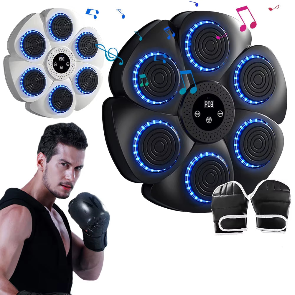 Music Boxing Machine Music Boxing Puncher Adjustable Boxing Training Punching Equipment Type C Charging with Gloves for Home Gym