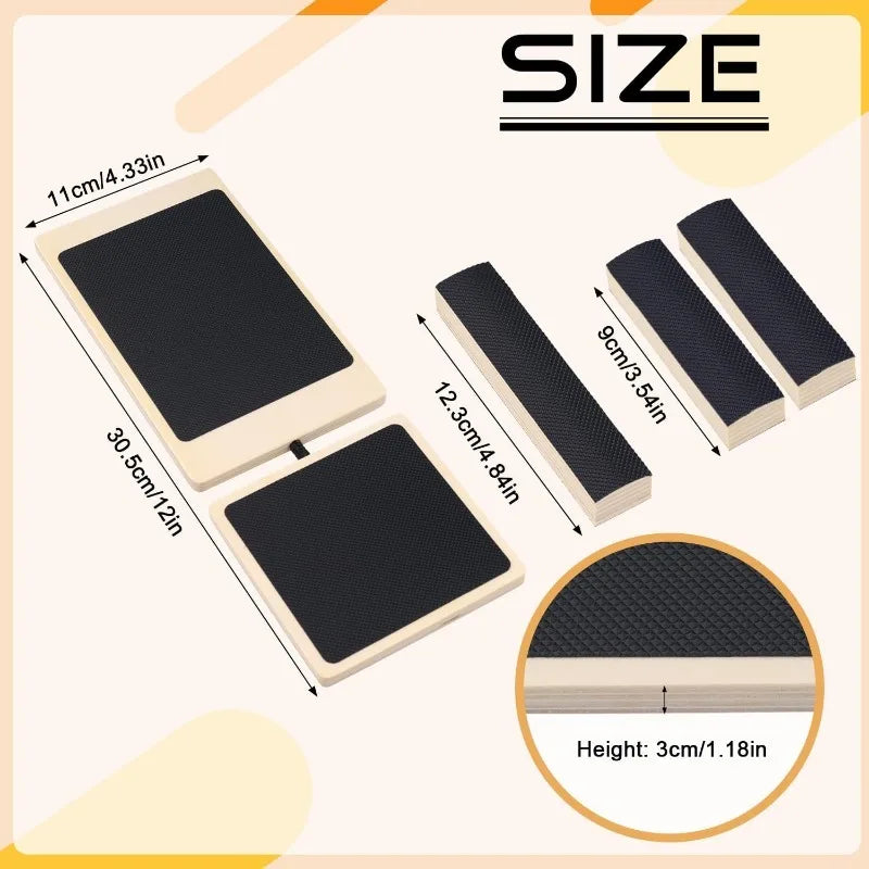 Single Leg Ankle Strengthener Wooden Foot Stretcher anti Slip Wobble Board Balance Posture Corrector Therapy Rehab Tool