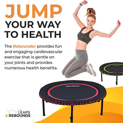 48" Mini Fitness Trampoline & Rebounder for Adults, Gray
