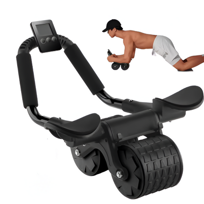 Smart Rebound Abdominal Roller with Timer & Dual Support
