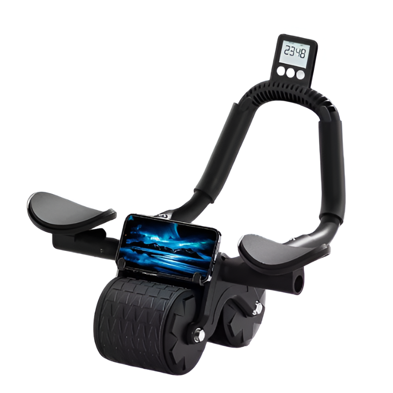 Smart Rebound Abdominal Roller with Timer & Dual Support